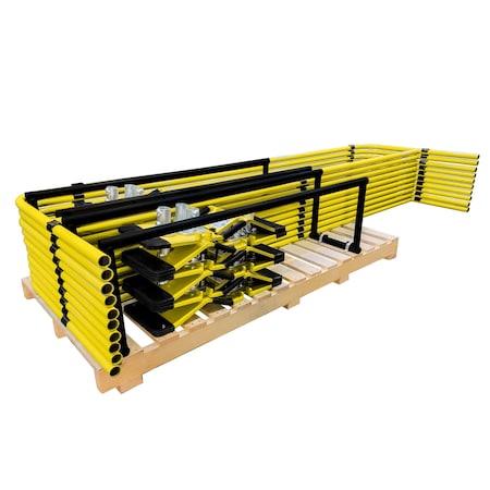 Frontline Guardrail System Non-Penetrating Complete 100 ft Kit - OSHA Compliant, Yellow GUS10YLW